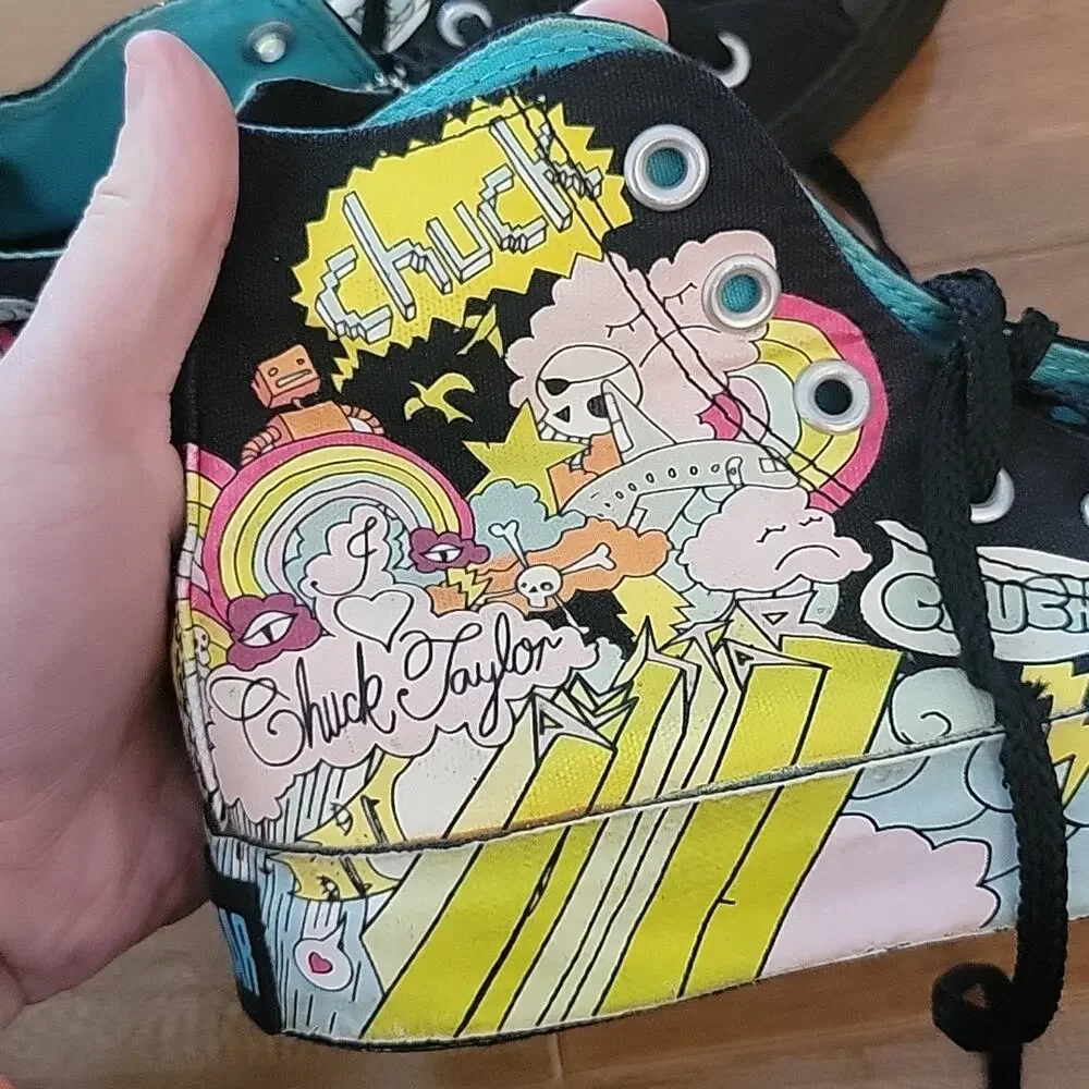 Converse Chuck Taylor All Star Rare Comics Print High Top Sneaker Shoes 4/ W 6‎ - Picture 6 of 11